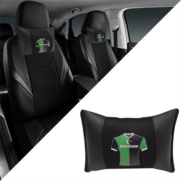 Auto Nackenkissen Nackenpolster Leder und gesticktes Polster Design Türkische Mannschaft Denizli Denizlispor Fussballtrikot
